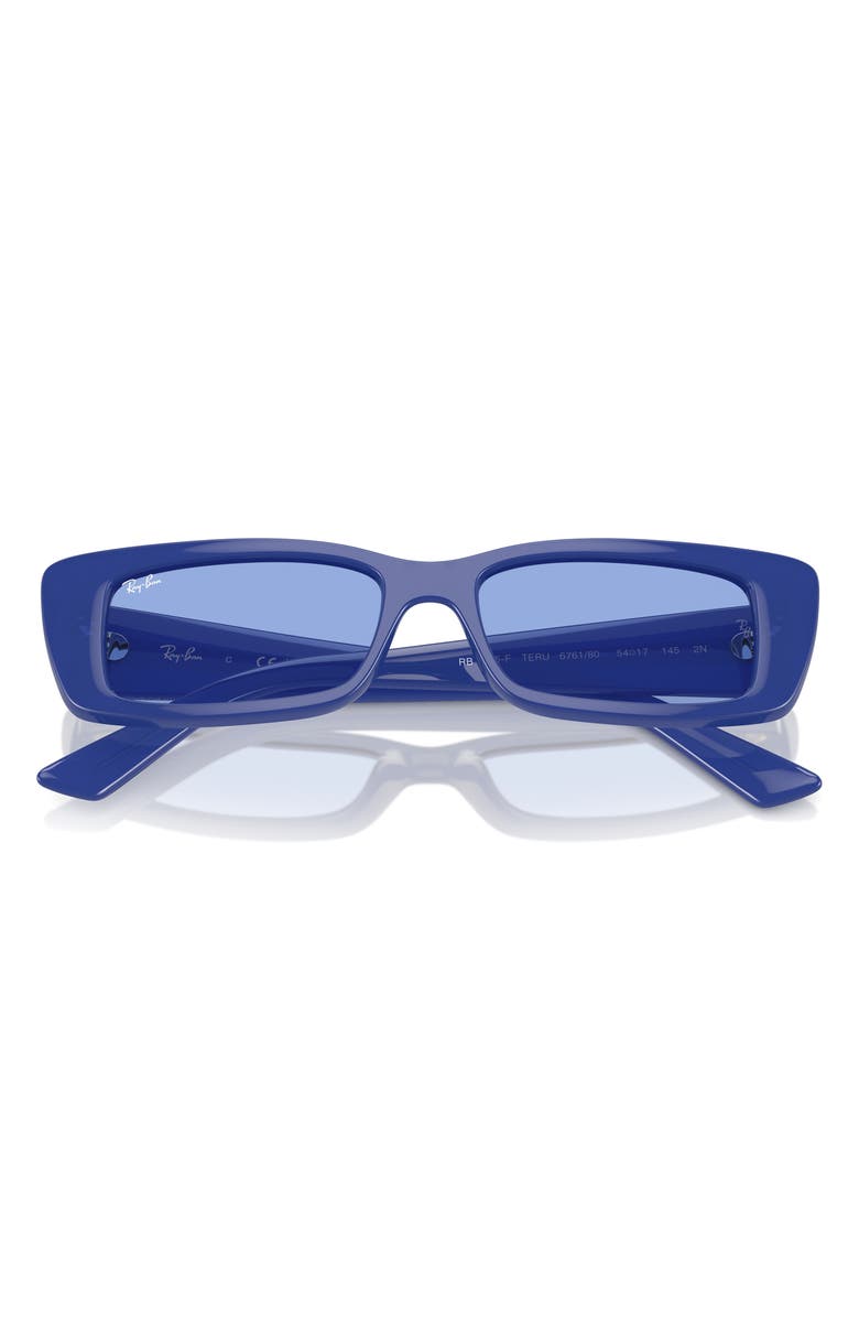 Ray-Ban Teru 54mm Rectangular Sunglasses, Main, color, Blue