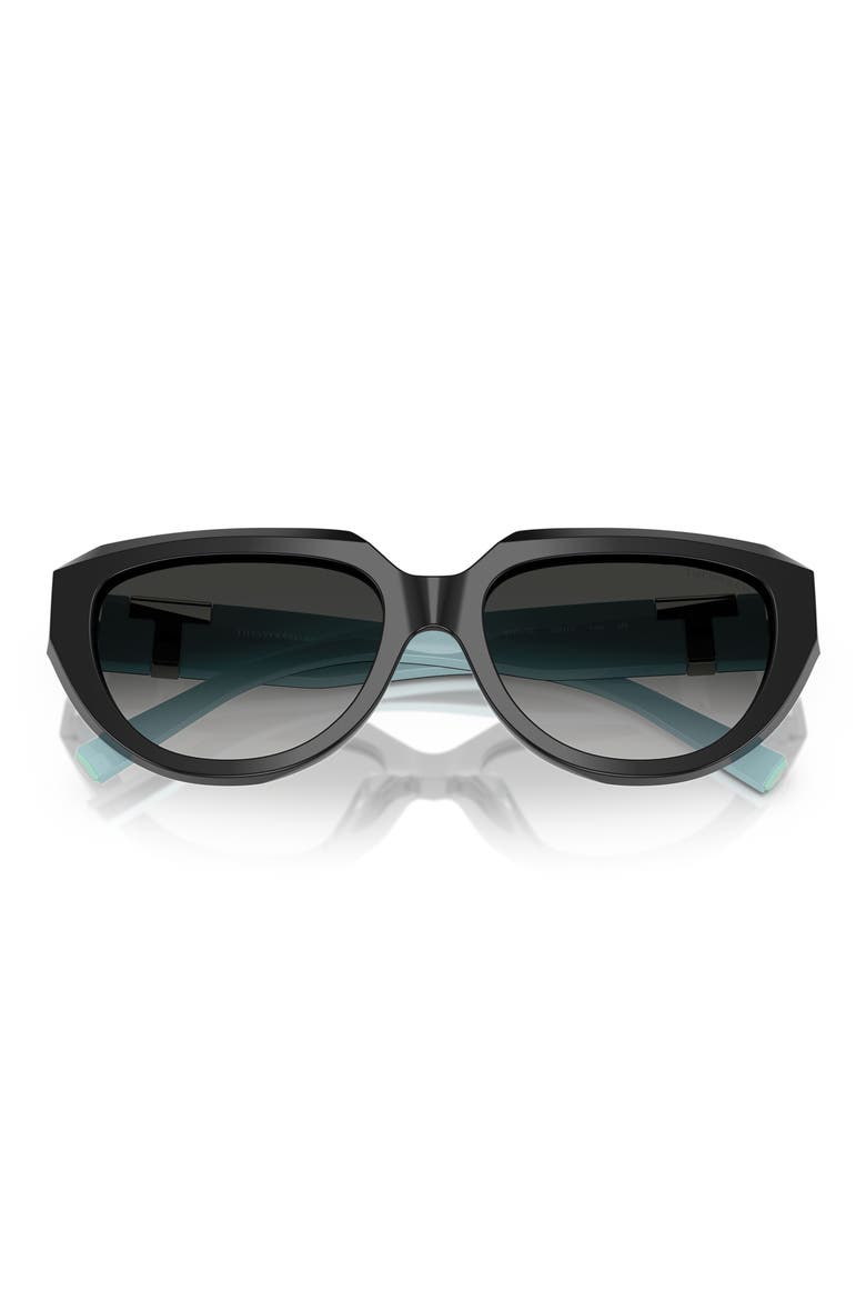55mm Pillow Sunglasses, Alternate, color, BLACK / GREY GRADIENT