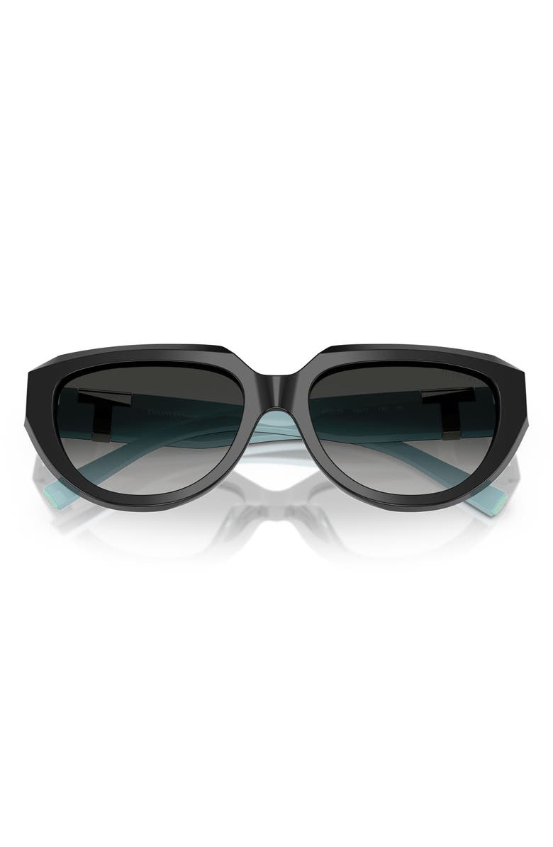 Tiffany & Co. 55mm Pillow Sunglasses, Alternate, color, Black / Grey Gradient