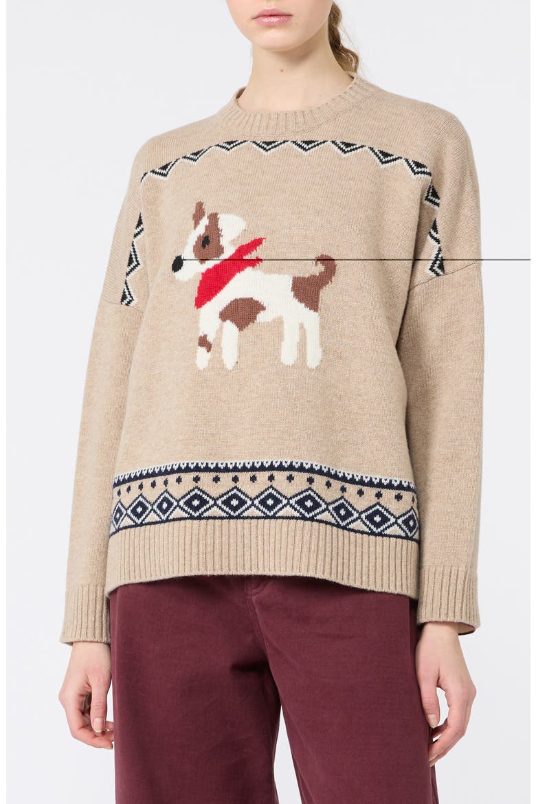 Pavidi Intarsia Virgin Wool Sweater, Main, color, SAND