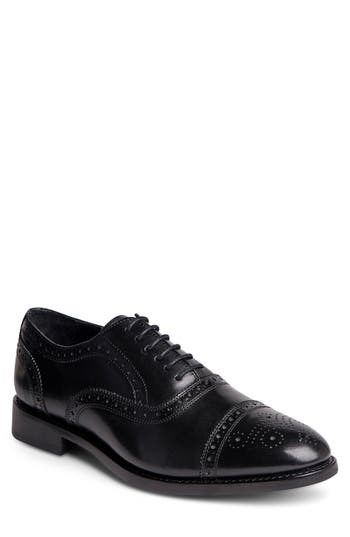 Anthony Veer Ford Quarter Brogue Cap Toe Oxford In Black