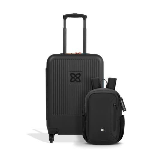 Sherpani 2-piece Set Getaway 22l Travel Backpack & Meridian 22 Inch Carry On Luggage In Black