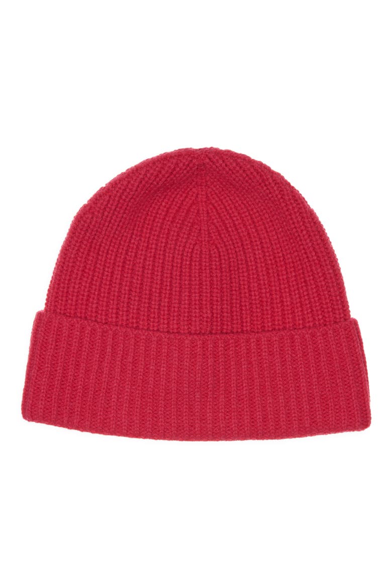 Edit Logo Embroidered Cashmere Beanie, Alternate, color, CANDY APPLE
