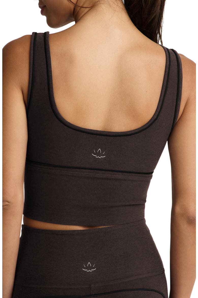 Spacedye Dynamic Performance Cropped Tank, Alternate, color, DARK CHOCOLATE HEATHER