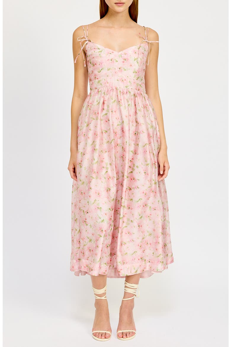 Josette Floral Midi Dress, Main, color, PINK FLORAL