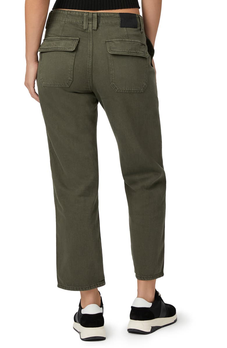 PAIGE Kirby Button Fly Crop Flare Jeans, Alternate, color, Vintage Forester Green