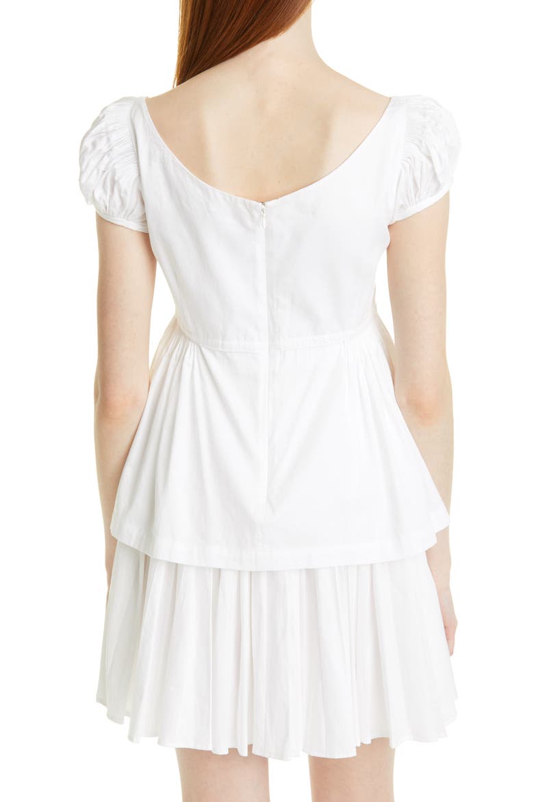Puff Sleeve Peplum Top, Alternate, color, WAXFLOWER