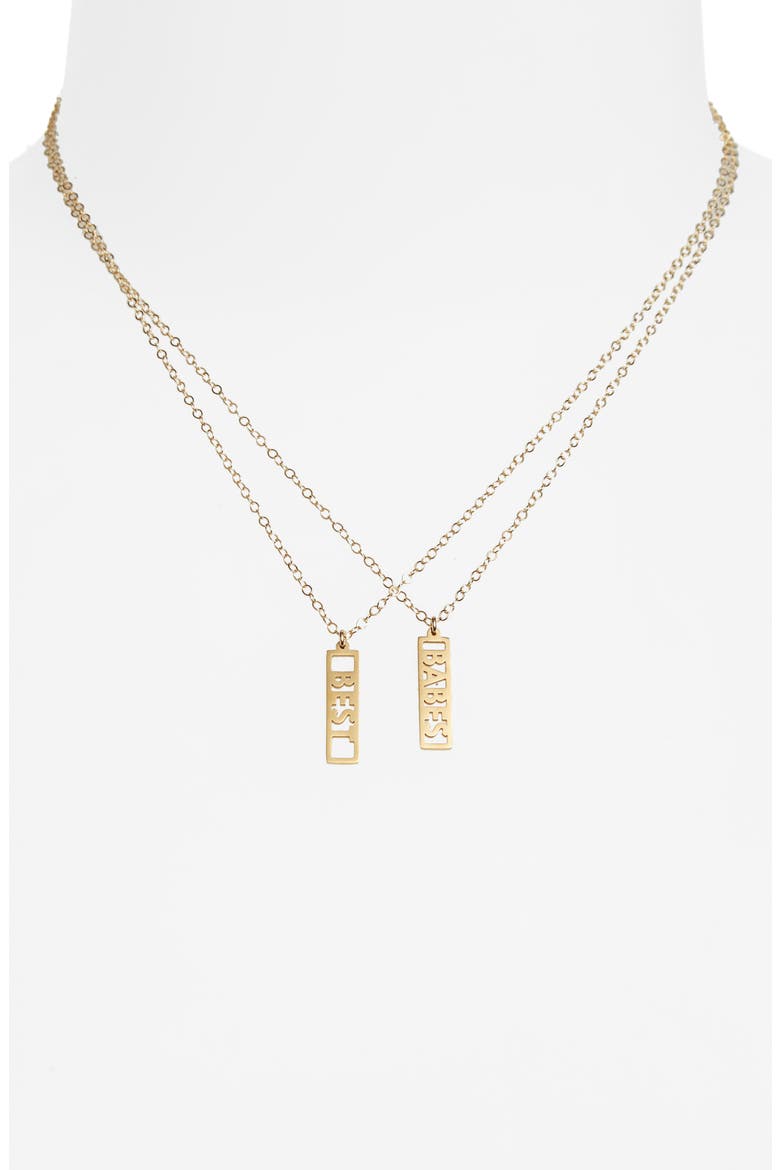 Best Babes Necklace Set, Alternate, color, GOLD