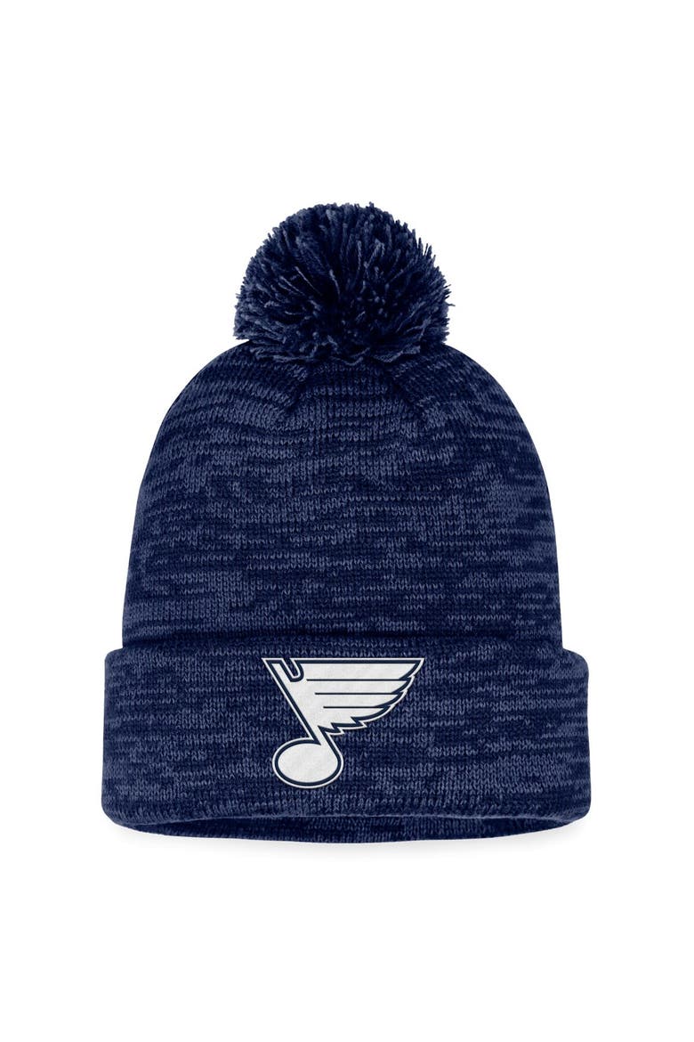 Men's Fanatics Branded Navy St. Louis Blues Fundamental Cuffed Knit Hat with Pom, Main, color, Navy