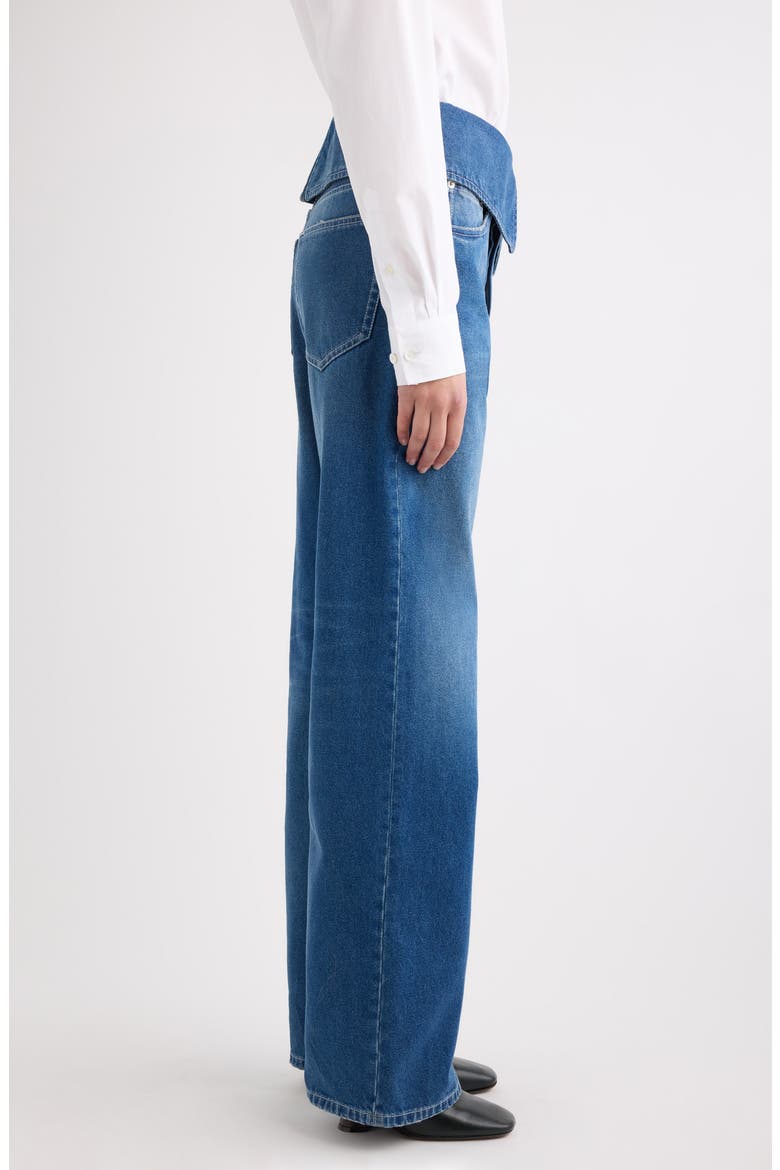 Preyton Foldover Waist Straight Leg Jeans, Alternate, color, BLUE