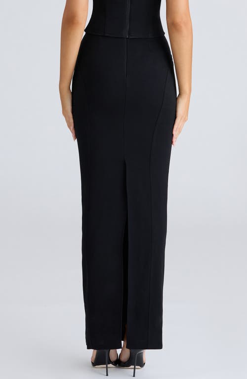 House Of Cb The Midi Skirt In Black