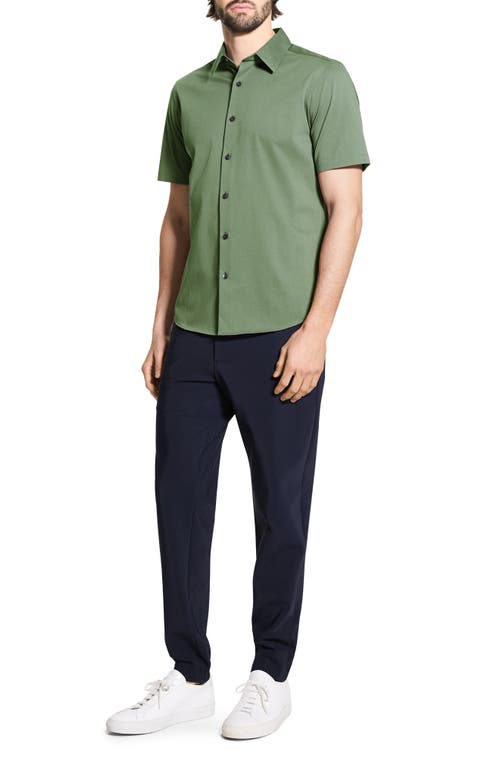 Theory Irving Short Sleeve Button-up Shirt In Green