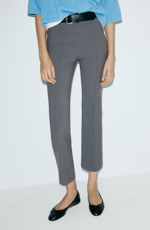 Seamed Straight Leg Crop Pants