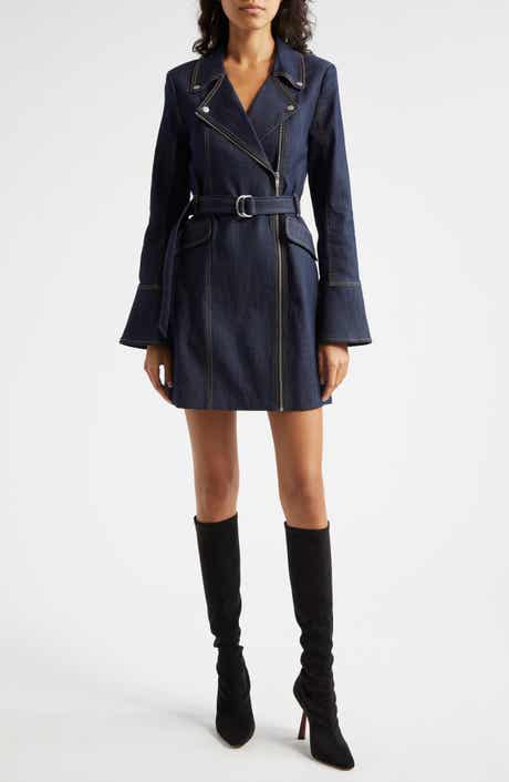 Evie Moto Long Sleeve Denim Minidress