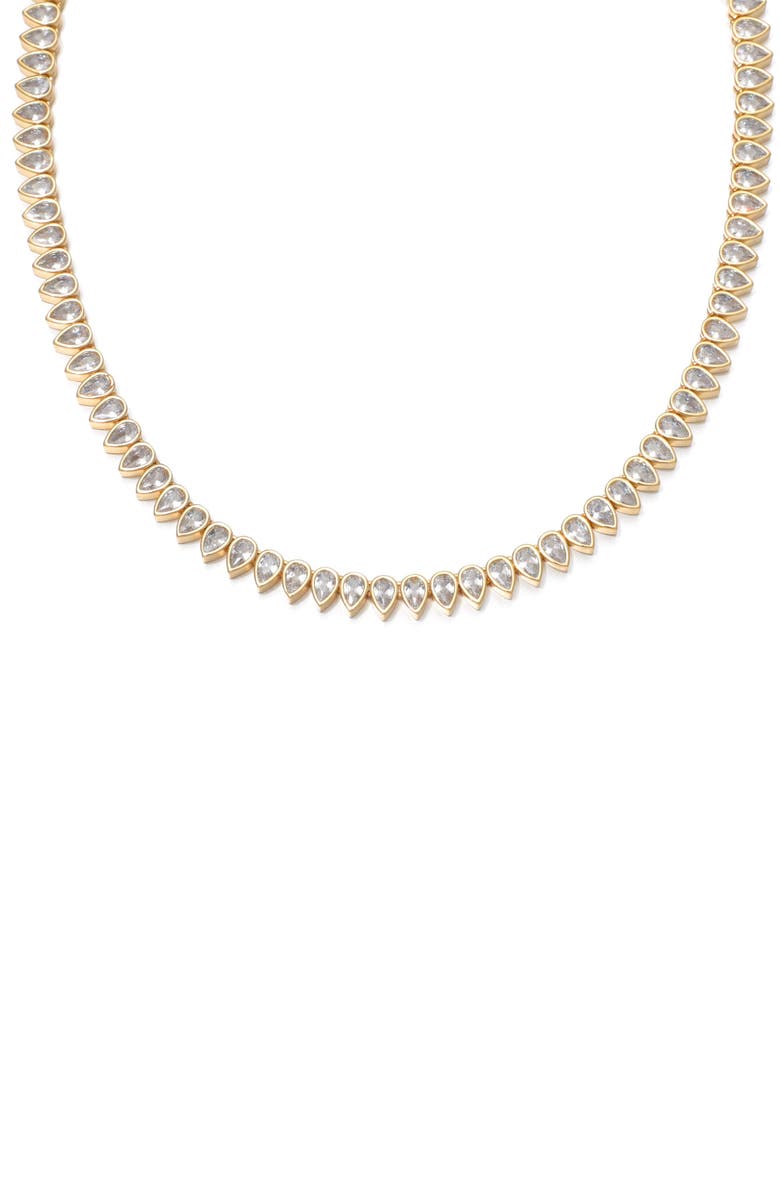 st. Moran Pear Crystal Collar Necklace, Alternate, color, Gold