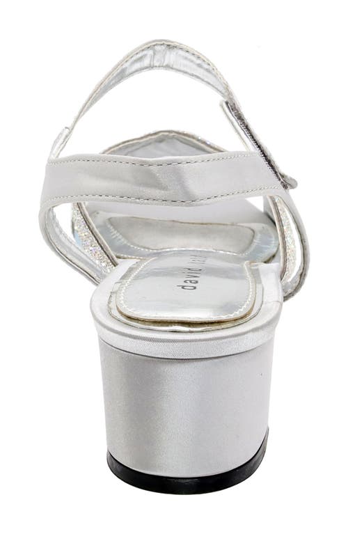 David Tate Holiday Ankle Strap Sandal In Silver Satin