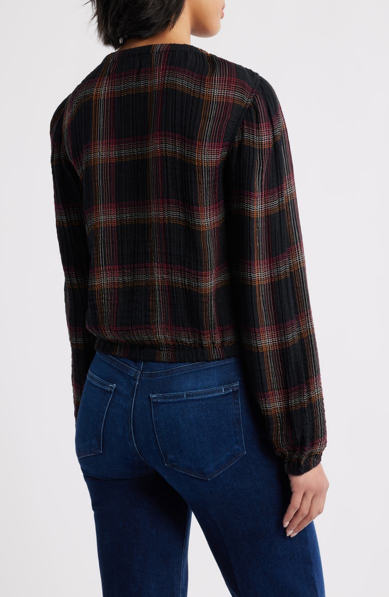 Cloth
Stone Elastic Shirred Top, Alternate, color, Autumn Sunset Plaid