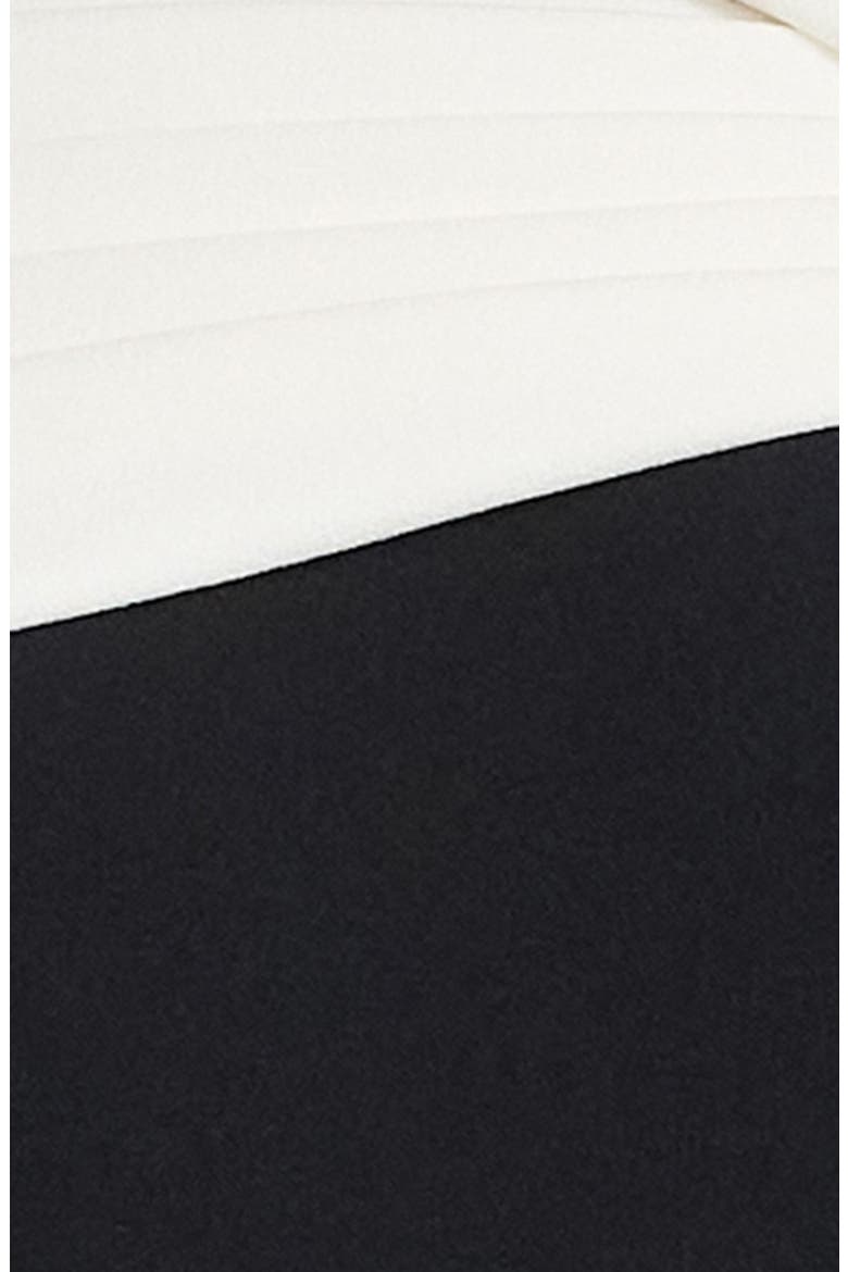 Off the Shoulder Colorblock Crepe Gown, Alternate, color, BLACK/ IVORY