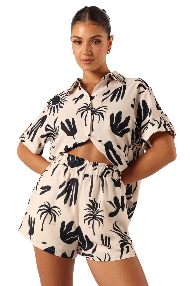 Sawyer Short Sleeve Button-Up Shirt, Alternate, color, BEIGE BLACK