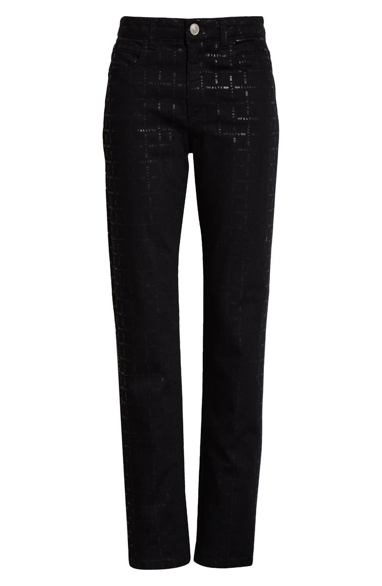 1017 ALYX 9SM Logo Print High Waist Skinny Jeans, Alternate, color,