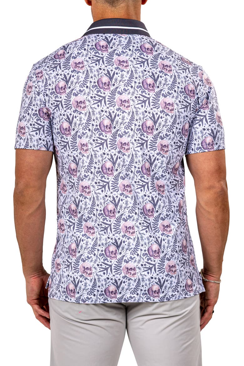 Martyr0011 Print Golf Polo, Alternate, color, WHITE