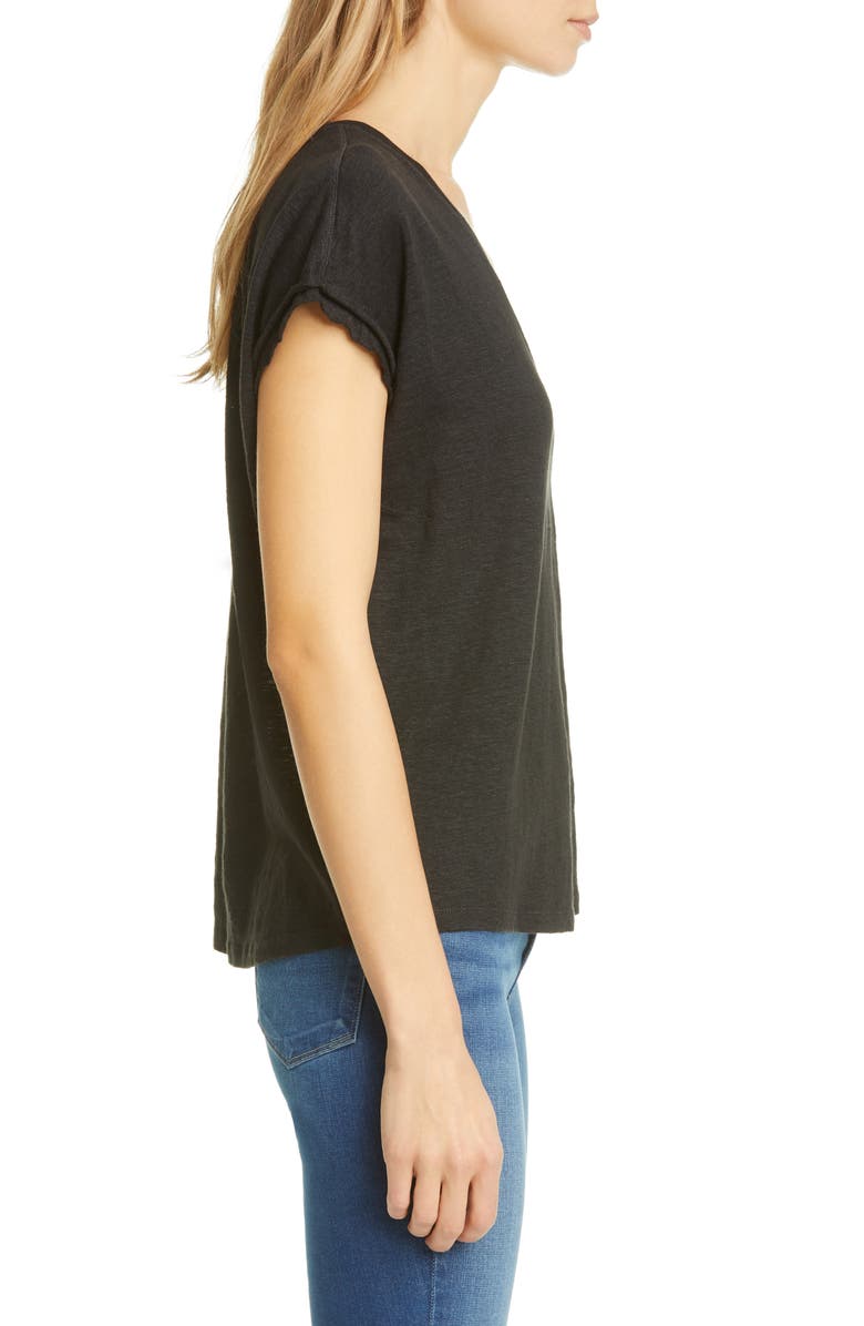 FRAME Easy Scoop Neck Organic Linen T-Shirt, Alternate, color, 