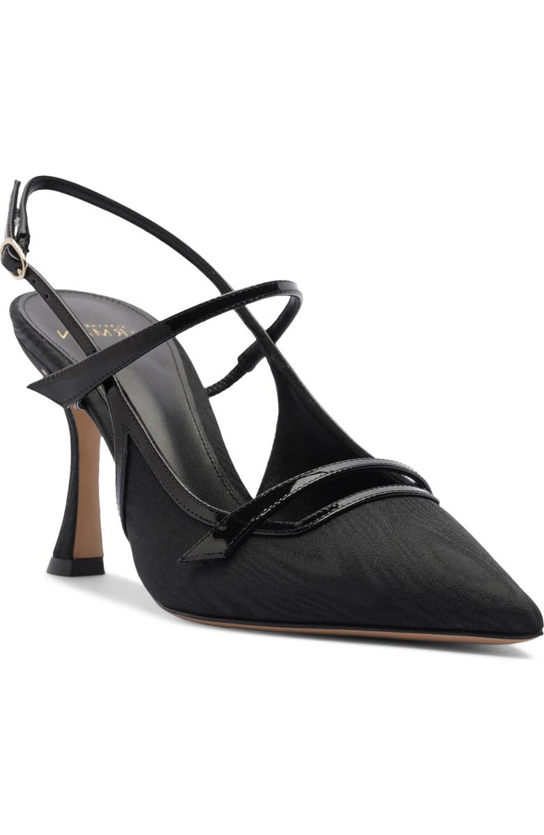 Alexandre Birman Tita Moiré Pointed Toe Slingback Pump, Main, color, Black