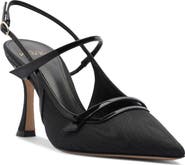 Alexandre Birman Tita Moiré Pointed Toe Slingback Pump