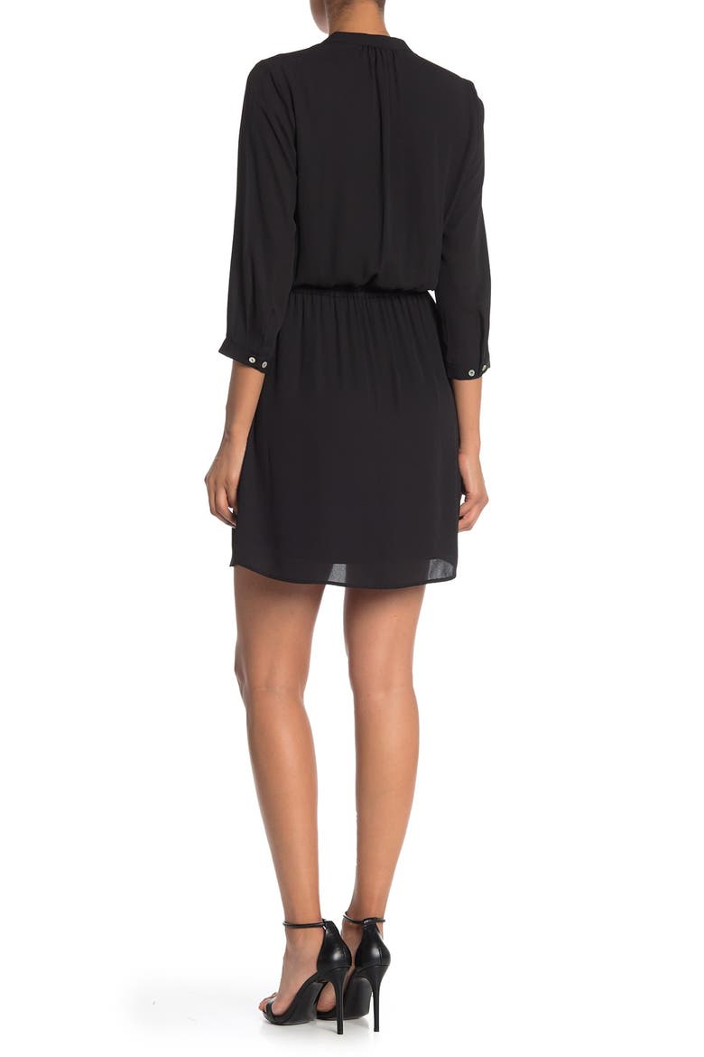 Split Neck Dress, Alternate, color, BLACK