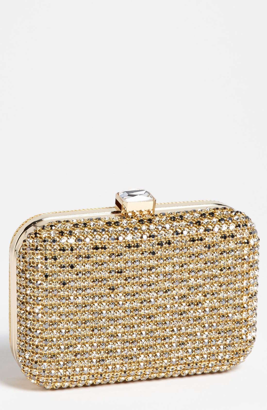 Tasha Rhinestone Box Clutch, Main, color, GOLD MULTI
