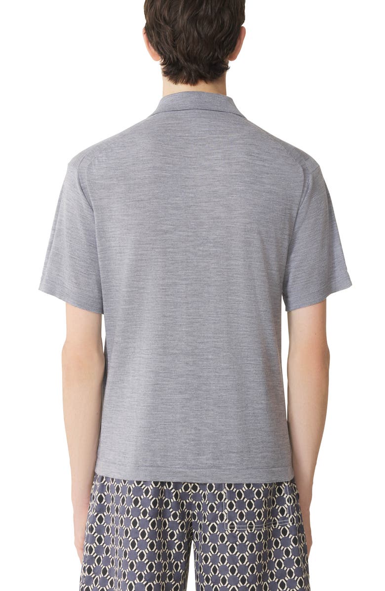 Lanvin Black Merino Wool Polo Shirt, Alternate, color, Light Grey