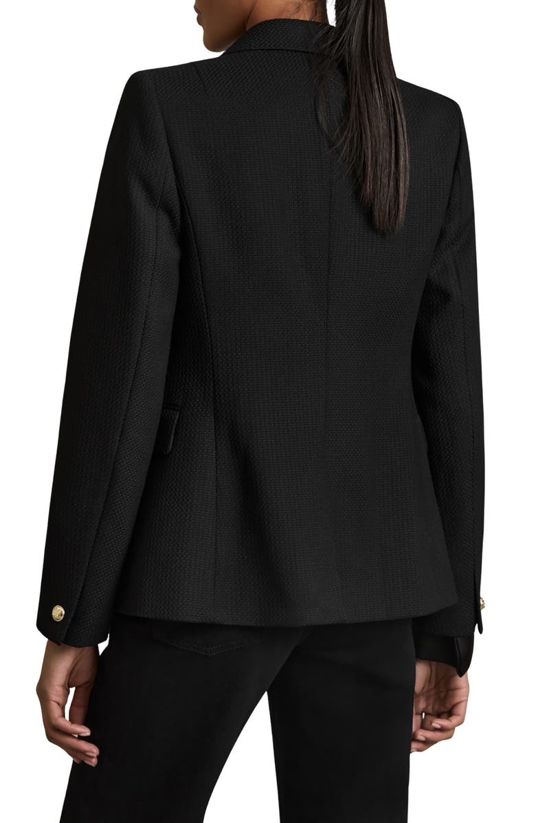 Reiss Tally Double Breasted Wool Blend Blazer, Alternate, color, Black