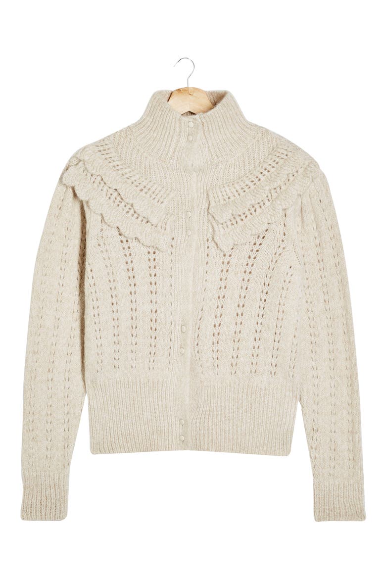 High Neck Cardigan, Alternate, color, IVORY