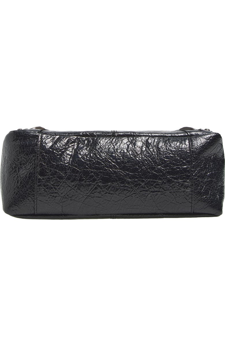 Balenciaga Mini Le City Moto Leather Shoulder Bag, Alternate, color, 1000 Black