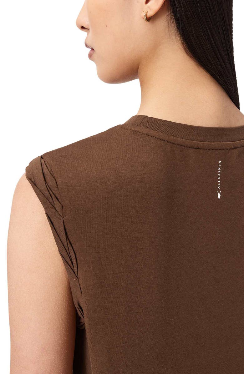 AllSaints West Side Ruched Tank, Alternate, color, Cognac Brown