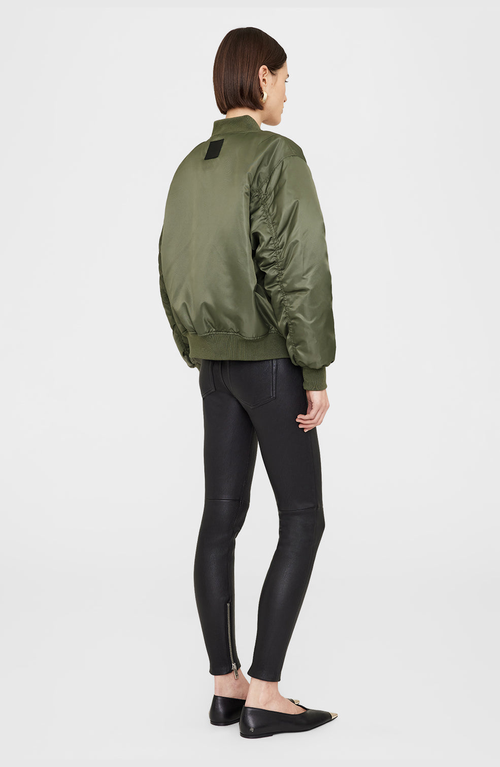 Anine Bing Leon Bomber In Green Polyester In Green