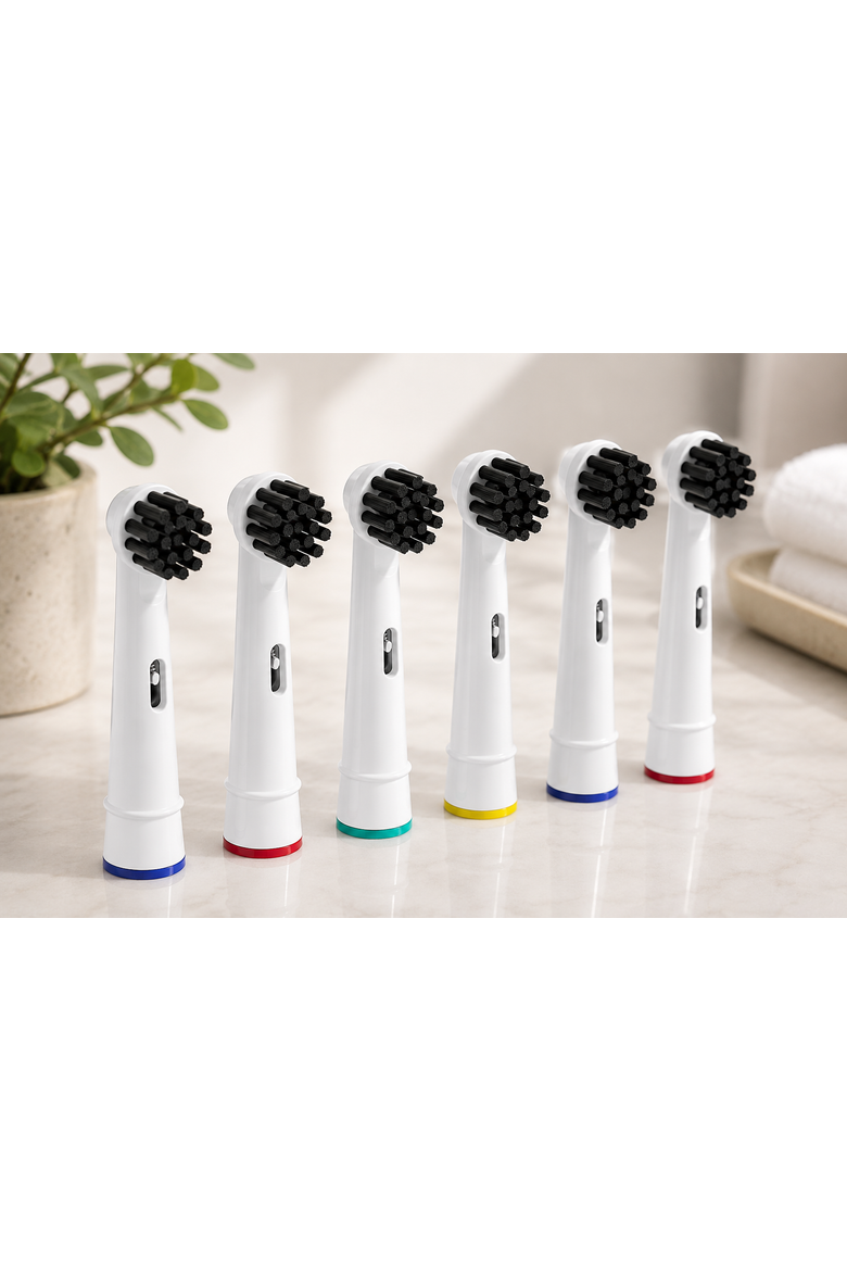 Charcoal Infused Bristles Electric Toothbrush Replacement Brush Heads, Alternate, color, White