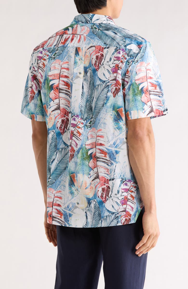 Bugatchi Jackson Comfort Stretch Short Sleeve Shirt, Alternate, color, Paradise