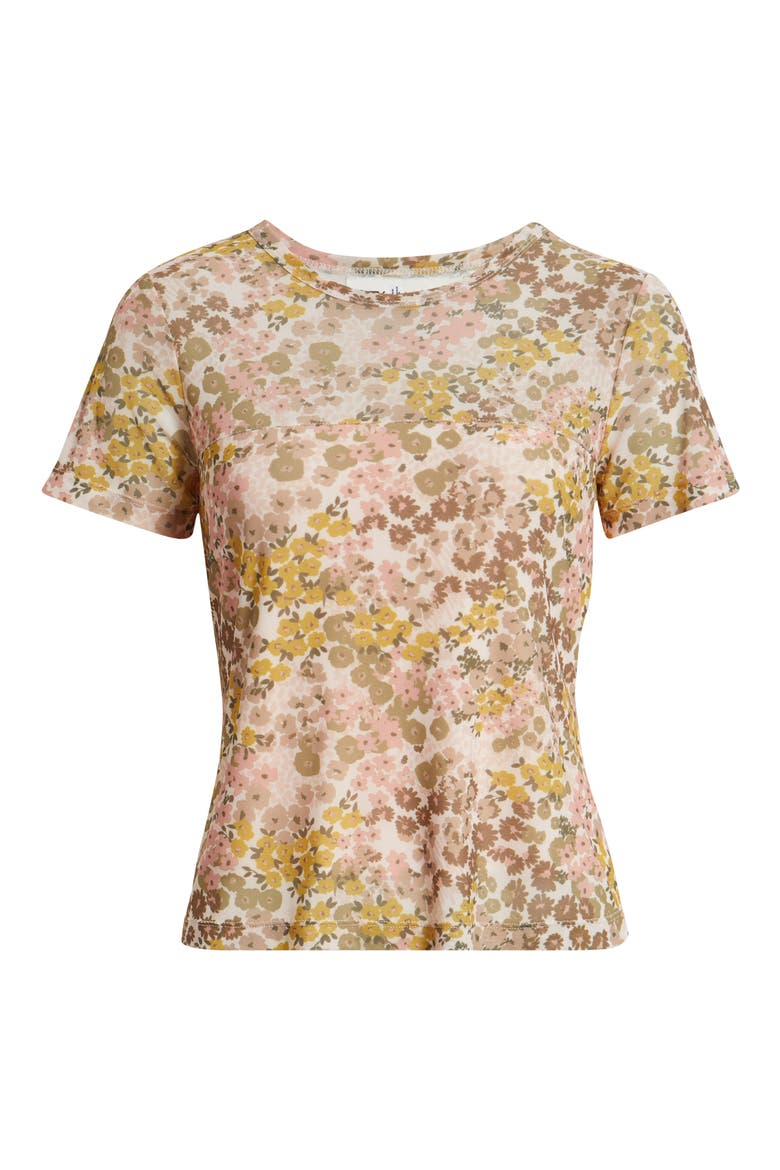 Floral Crewneck T-Shirt, Alternate, color, DIJON/ CONCH