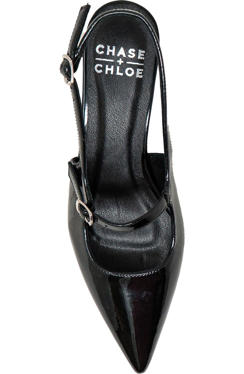 CHASE AND CHLOE Arima Slingback Pump, Alternate, color, Black Patent