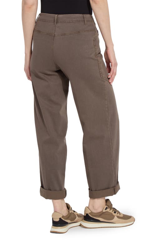 Lyssé Penelope Curved Cuffed Denim Curvy In Brown