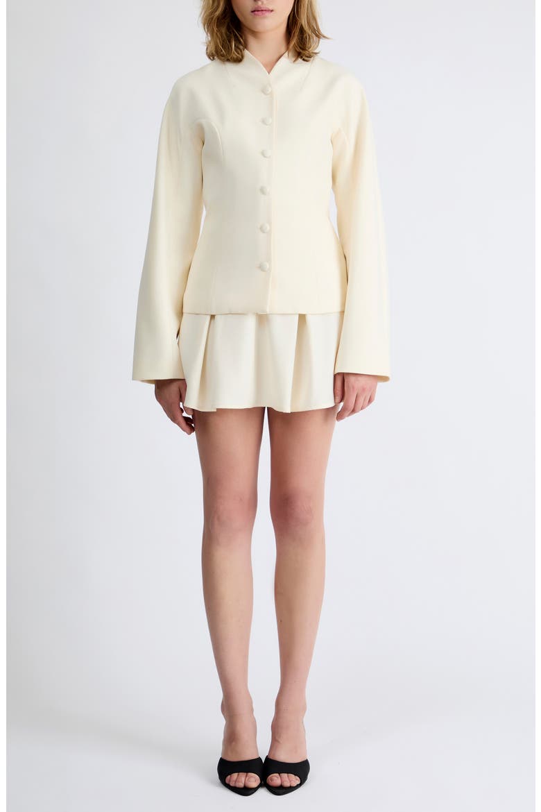 Juliet Pleated Skater Miniskirt, Alternate, color, IVORY