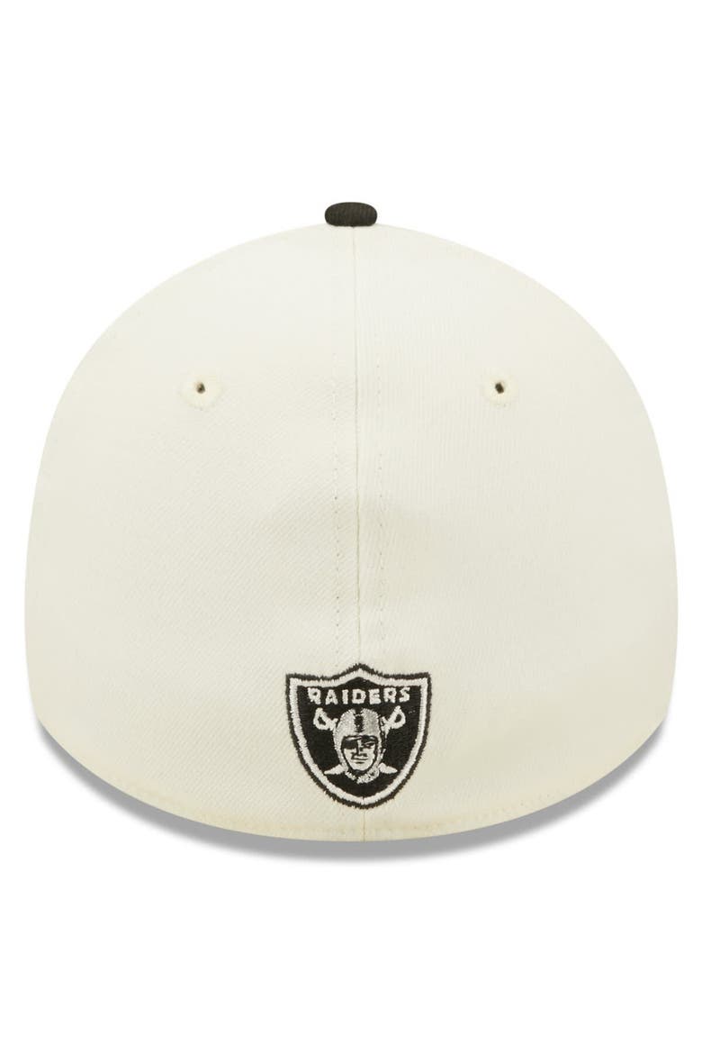 Men's New Era Cream/Black Las Vegas Raiders 2022 Sideline 39THIRTY 2-Tone Flex Hat, Alternate, color, Cream