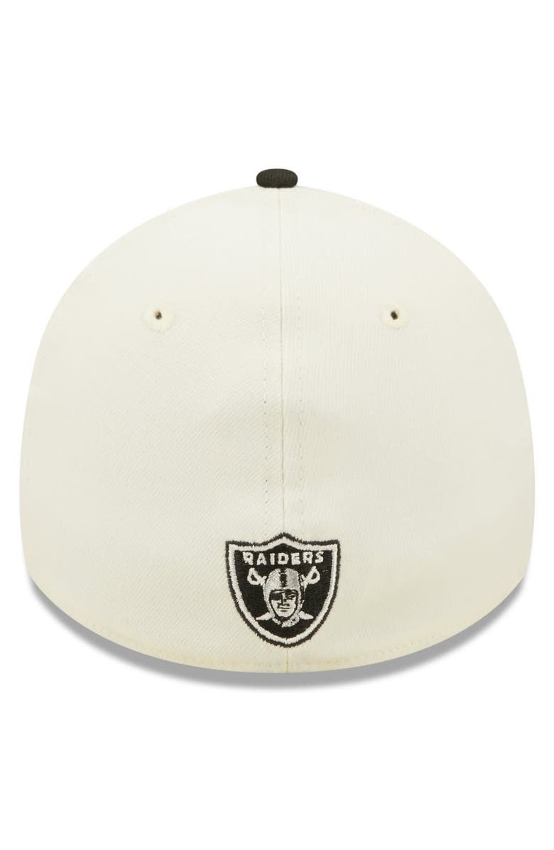 New Era Men's New Era Cream/Black Las Vegas Raiders 2022 Sideline 39THIRTY 2-Tone Flex Hat, Alternate, color, 