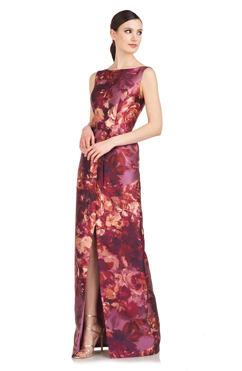 Kay Unger Marlowe Column Gown, Alternate, color, Garnet Multi