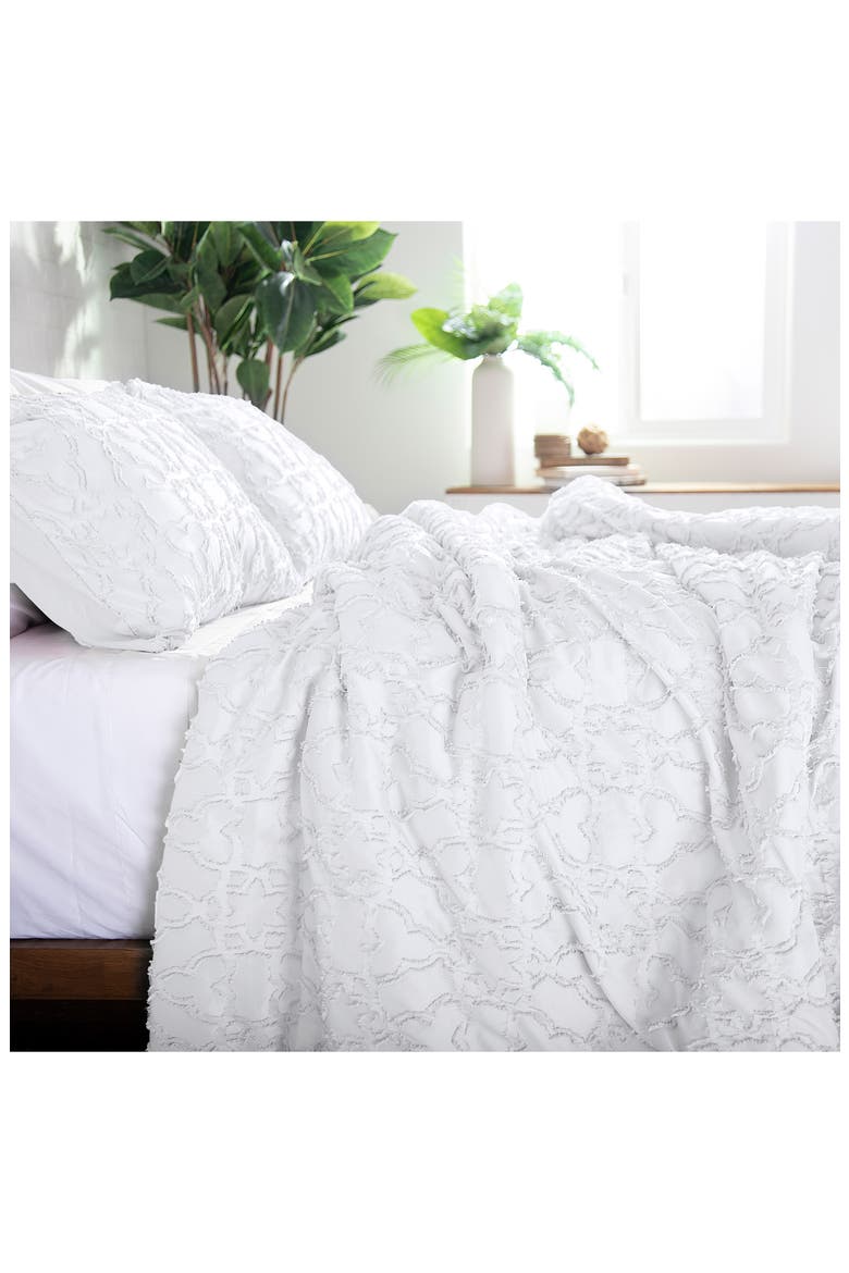 Jaquard Comforter Set, Alternate, color, WHITE