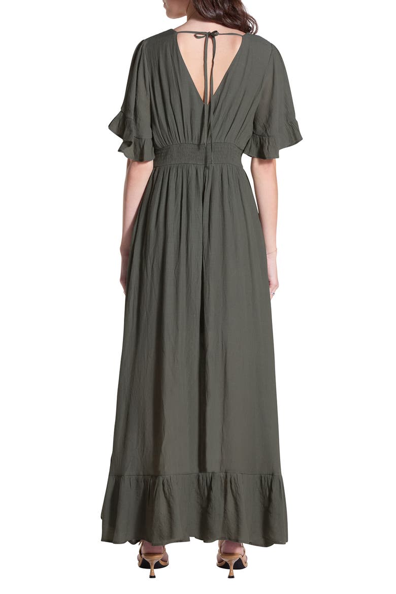 Lace Trim High-Low Dress, Alternate, color, OLIVE