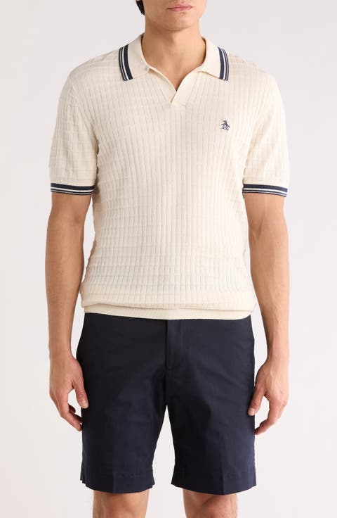 Cotton Grid Knit Polo