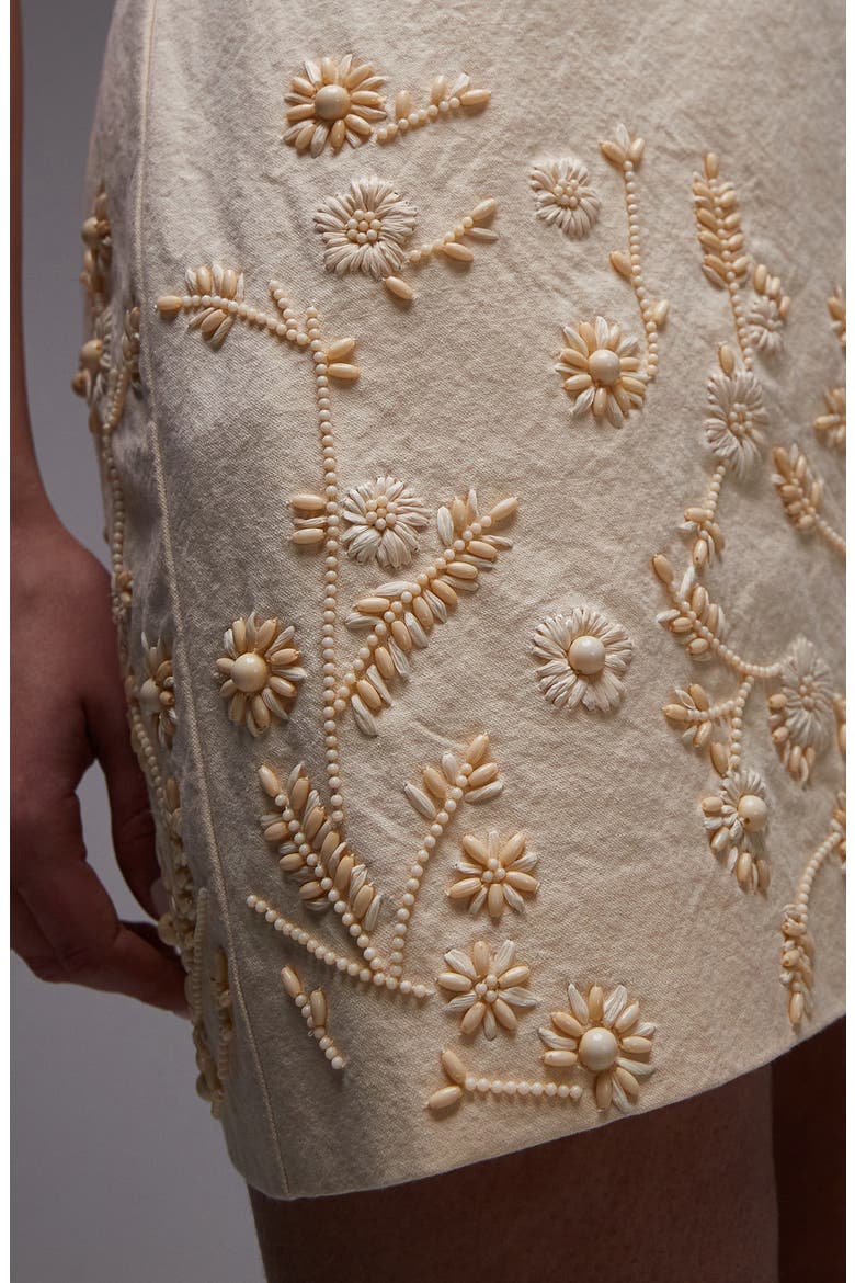 Embroidered Strapless Minidress, Alternate, color, YELLOW