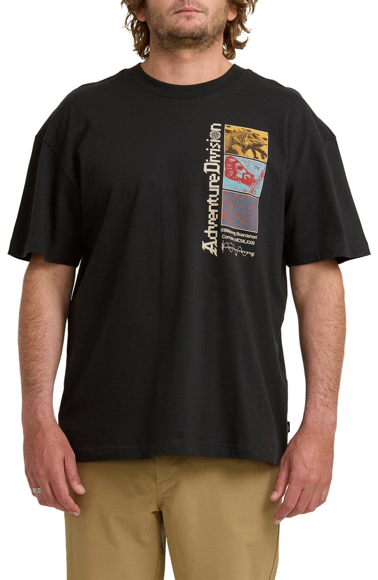 Billabong Evolve Adventure Division Organic Cotton Graphic T-Shirt, Main, color, Washed Black